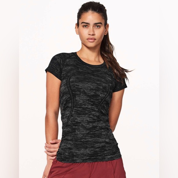 Lululemon Swiftly Tech Short Sleeve Crew T Shirt Heathered Camo Gray Black 4 - Picture 1 of 7